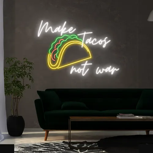 Delicious "Make Tacos Not War" Neon Sign - Australia Neon Signs