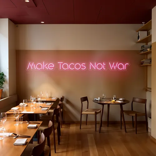 Mouth-watering "Make Tacos Not War" Neon Sign - Australia Neon Signs