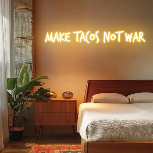 Zesty "Make Tacos Not War" Neon Sign - Australia Neon Signs
