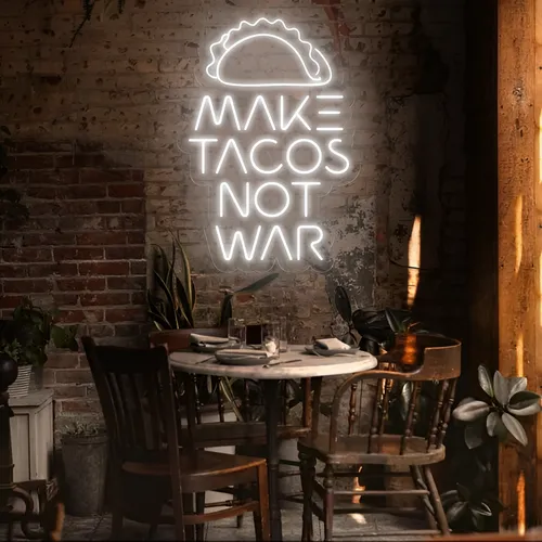 Tasty "Make Tacos Not War" Neon Sign - Australia Neon Signs