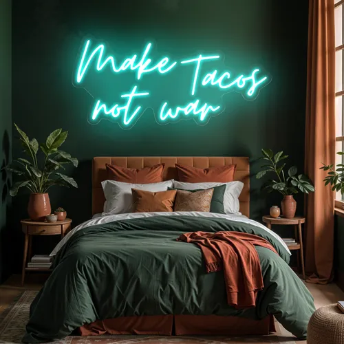 Sizzling "Make Tacos Not War" Neon Sign - Australia Neon Signs