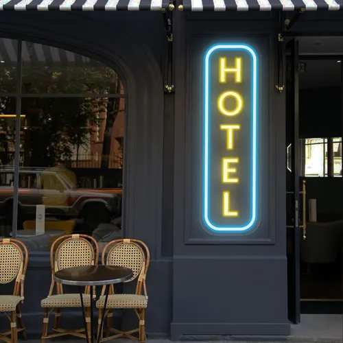 Hotel Vertical Neon Sign - Australia Neon Signs
