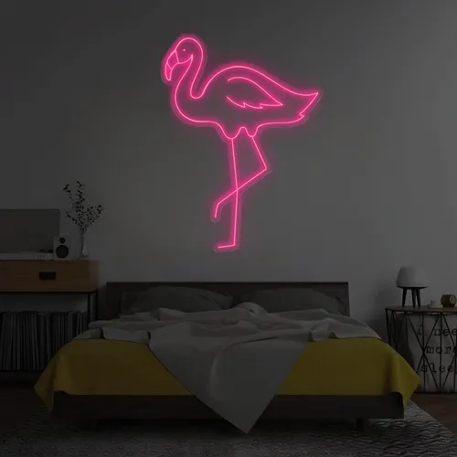 Single Flamingo Vertical Neon Sign - Australia Neon Signs