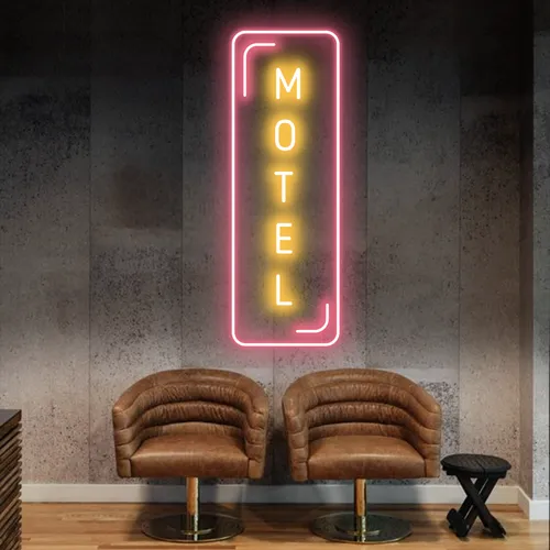 Motel Vertical Neon Sign - Australia Neon Signs