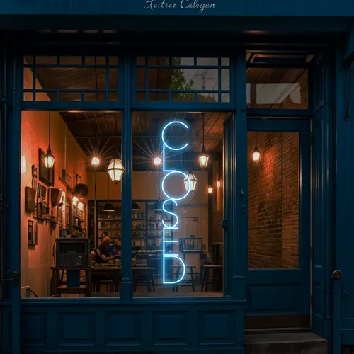 Closed Vertical Neon Sign - Australia Neon Signs
