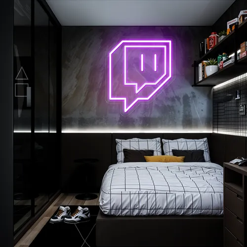Twitch Icon Glow Neon Sign - Australia Neon Signs