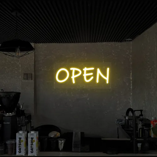 Open Neon Sign (small handwritten style) - Australia Neon Signs