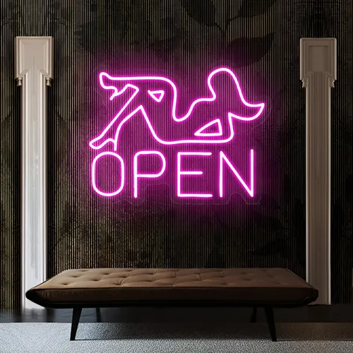 Open With Pin-Up Neon Sign - Australia Neon Signs