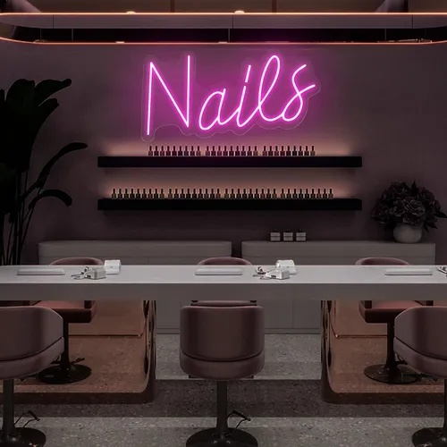 Nails Script Neon Sign - Australia Neon Signs