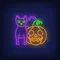 Scary Pumpkin Cat Neon Sign - Australia Neon Signs