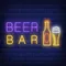 Beer & Bar with Bottle & Glass Neon - Australia Neon Signs