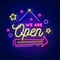 We Are Open Hanging Neon Sign - Australia Neon Signs