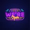 We're Open with Wave Lines Neon Sign - Australia Neon Signs