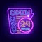 Retro Open 24 Hours Neon Sign - Australia Neon Signs